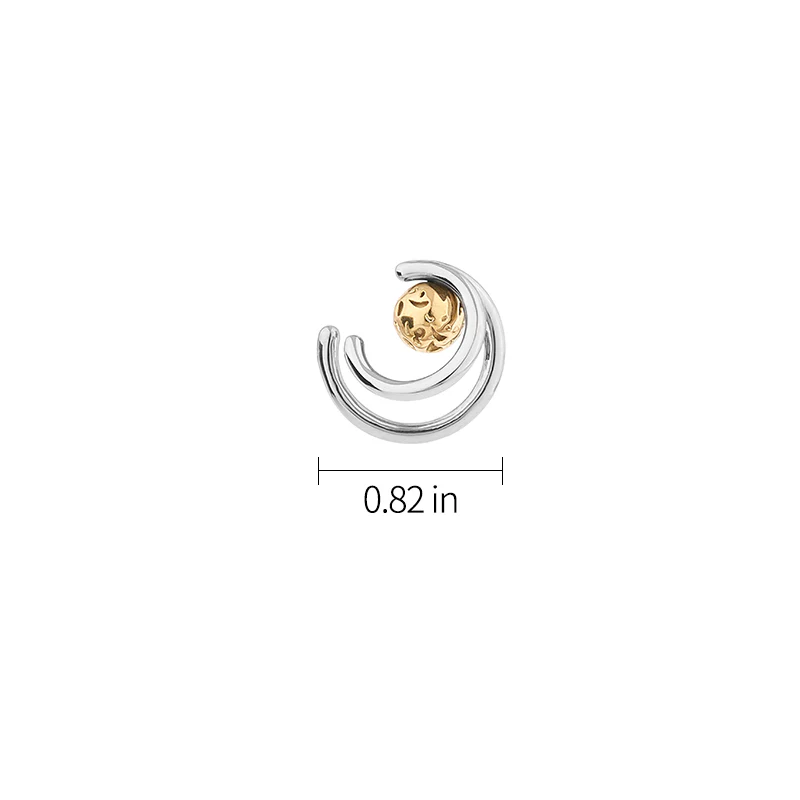 Georgium Sidus Bicolor Planet Path Shape Stud Earrings - Image 4