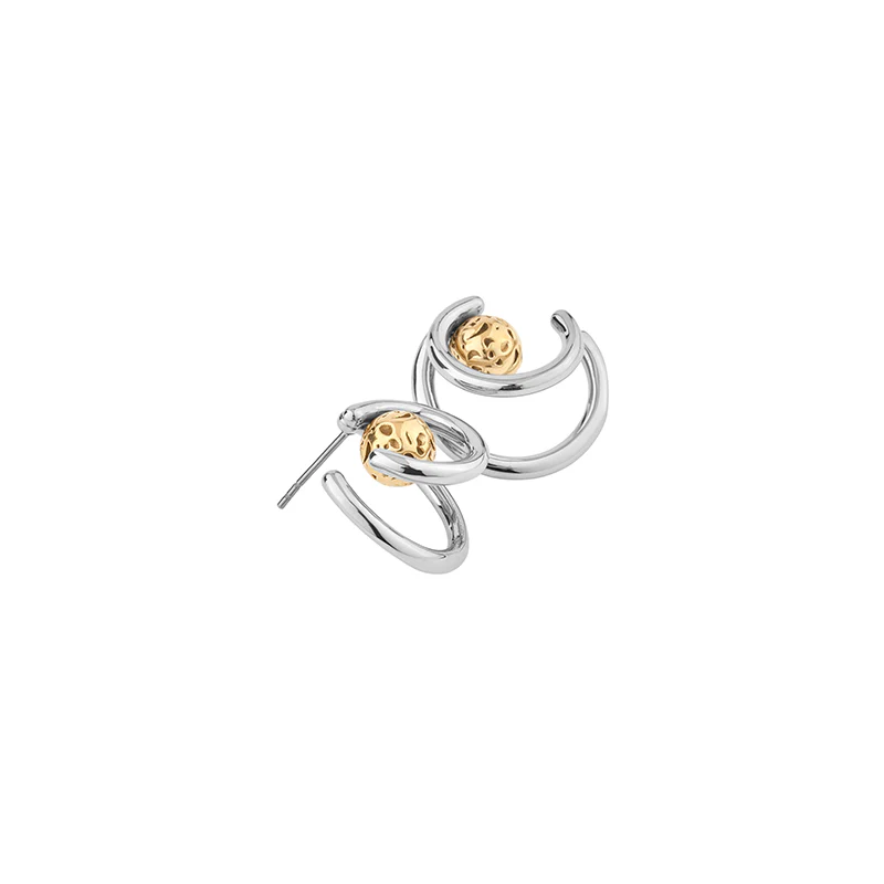 Georgium Sidus Bicolor Planet Path Shape Stud Earrings - Image 6