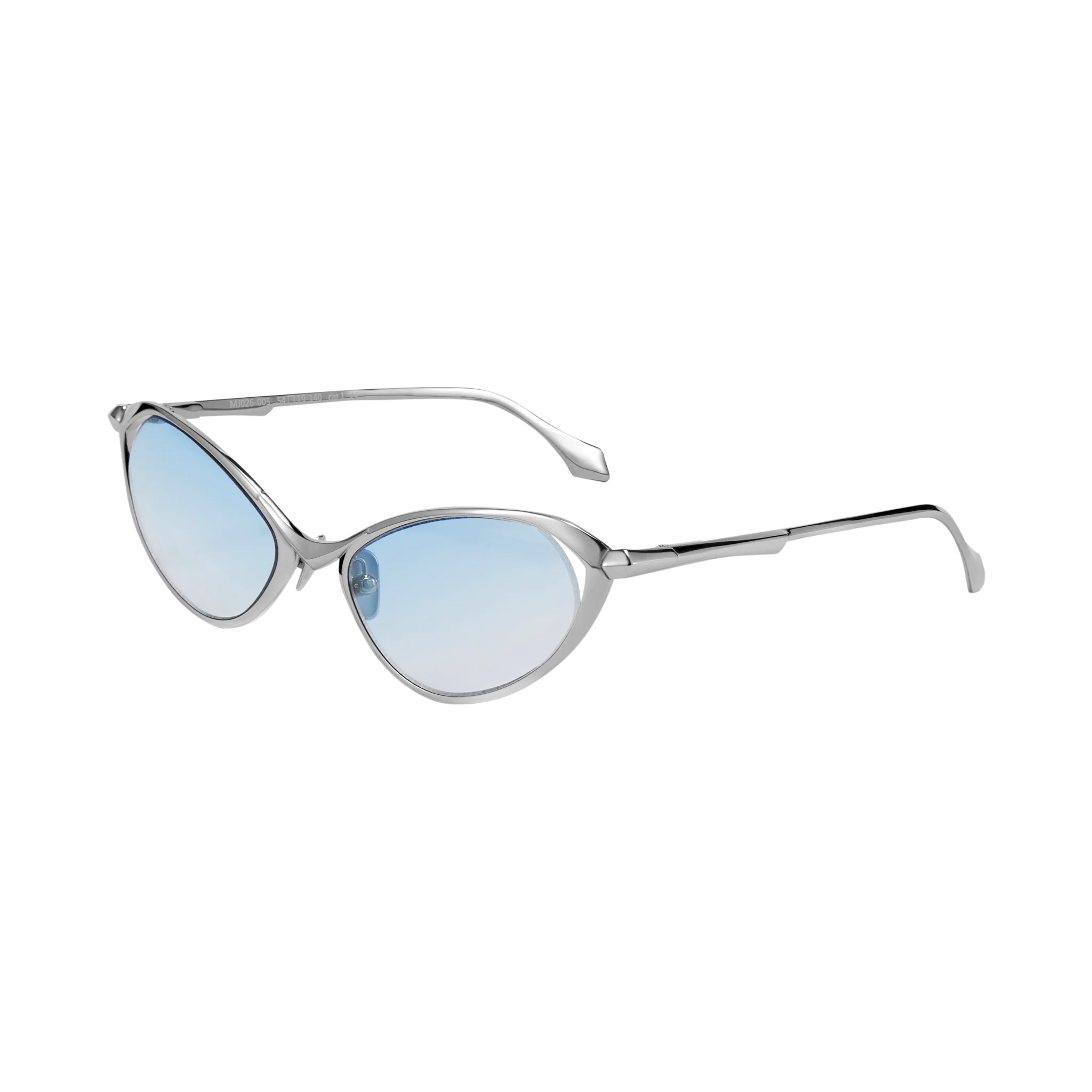 Gradient Blue Metal-Frame Sunglasses - Image 5