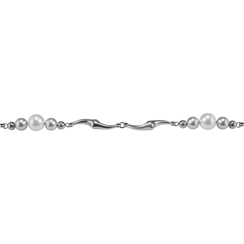 Gradient Pearl Panel Necklace - Image 2
