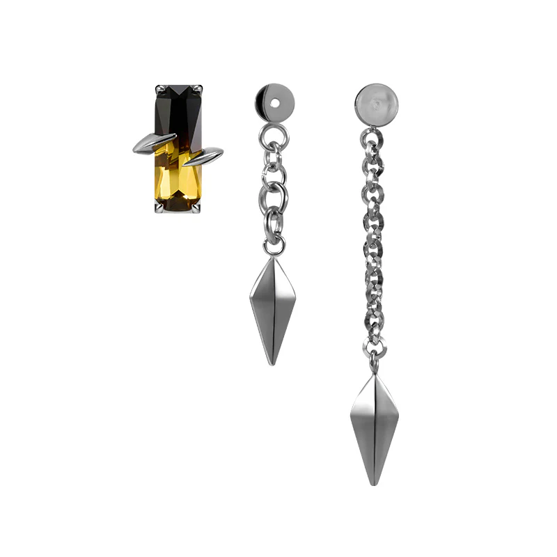 Gradient Tourmaline Stud Earrings with Spikes - Image 2