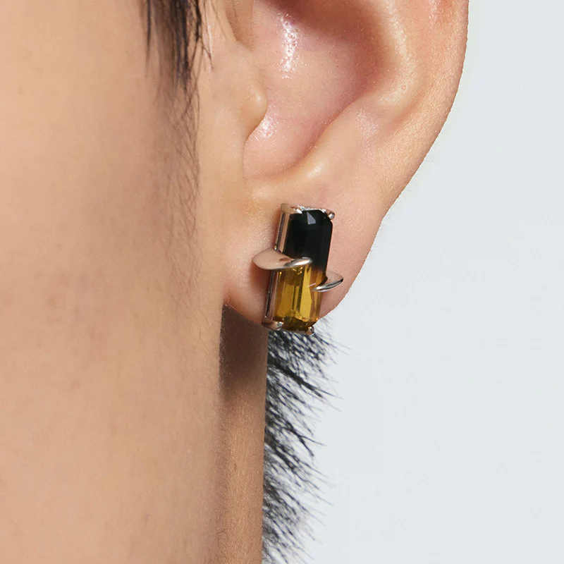 Gradient Tourmaline Stud Earrings with Spikes - Image 6