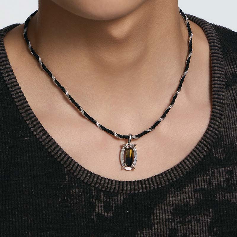 Gradient Tourmaline Woven Double-Layer Necklace - Image 4
