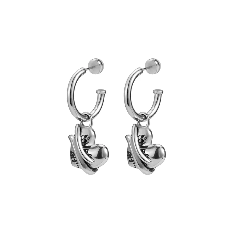Graffiti Heart Earrings - Image 2