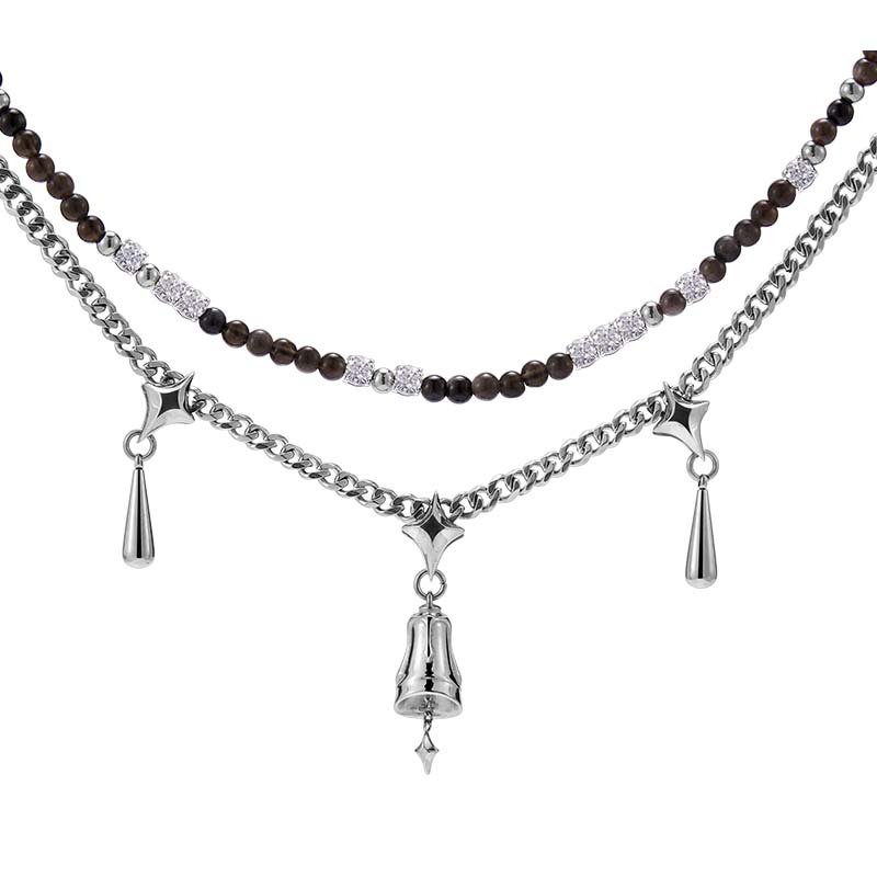 Guardian Bell Double-Layer Pendant Necklace - Image 2