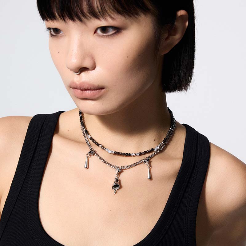Guardian Bell Double-Layer Pendant Necklace - Image 3