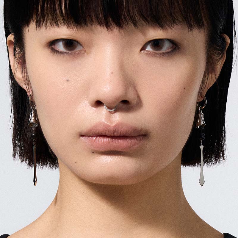 Guardian Bell Long Stud Earrings - Image 3
