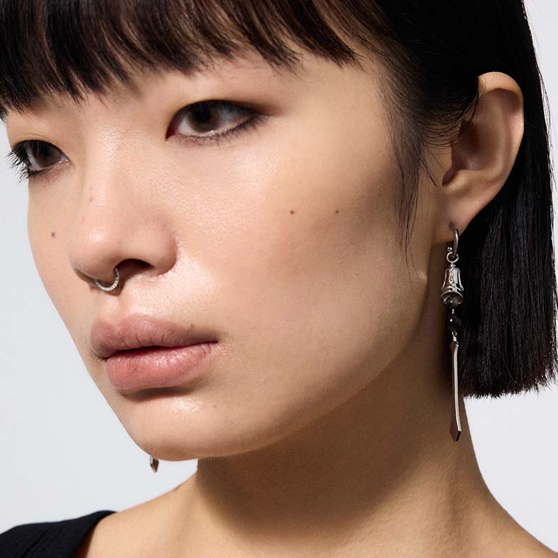 Guardian Bell Long Stud Earrings - Image 4