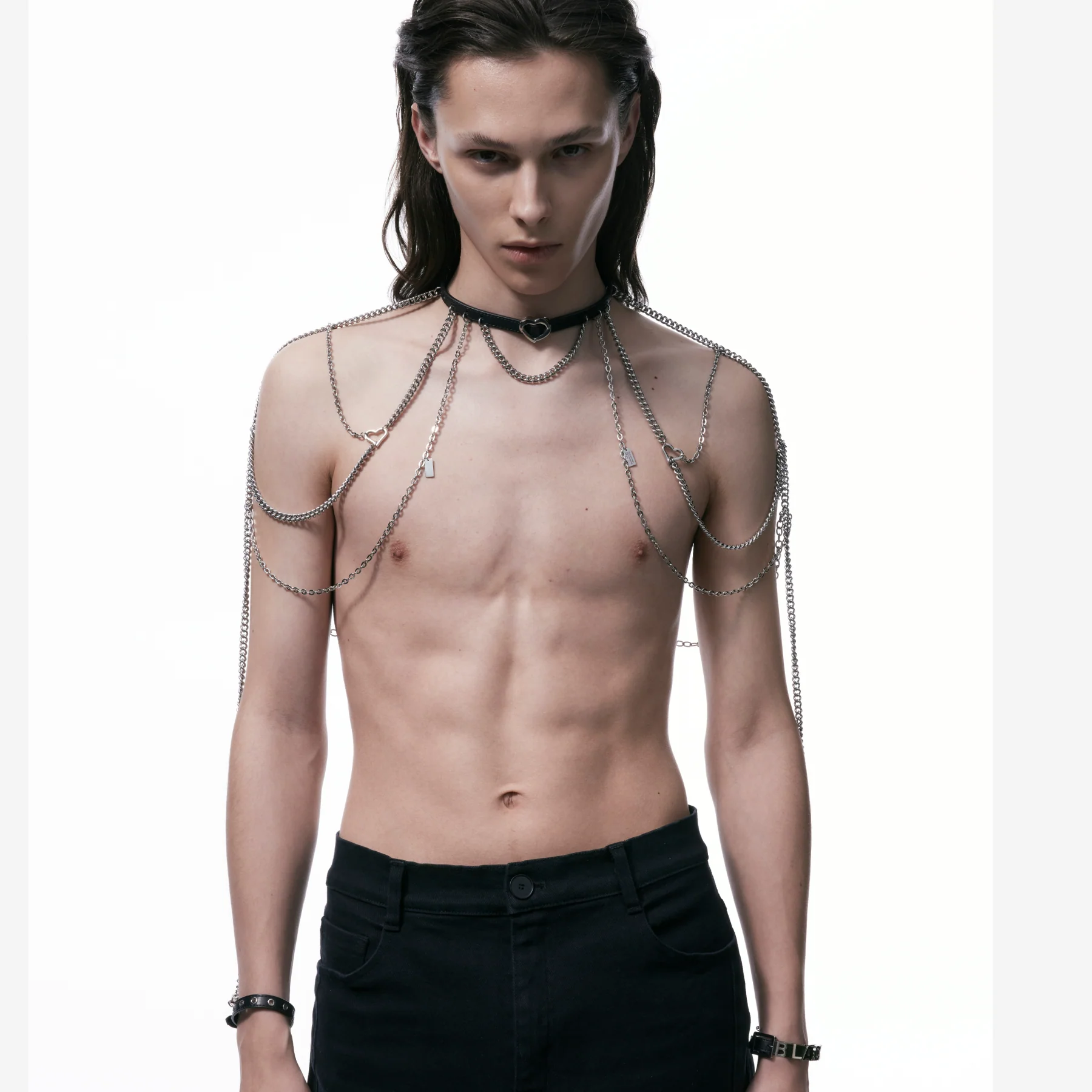Heart and Sun Buckle Leather Metal Spliced Body Chain - Image 6