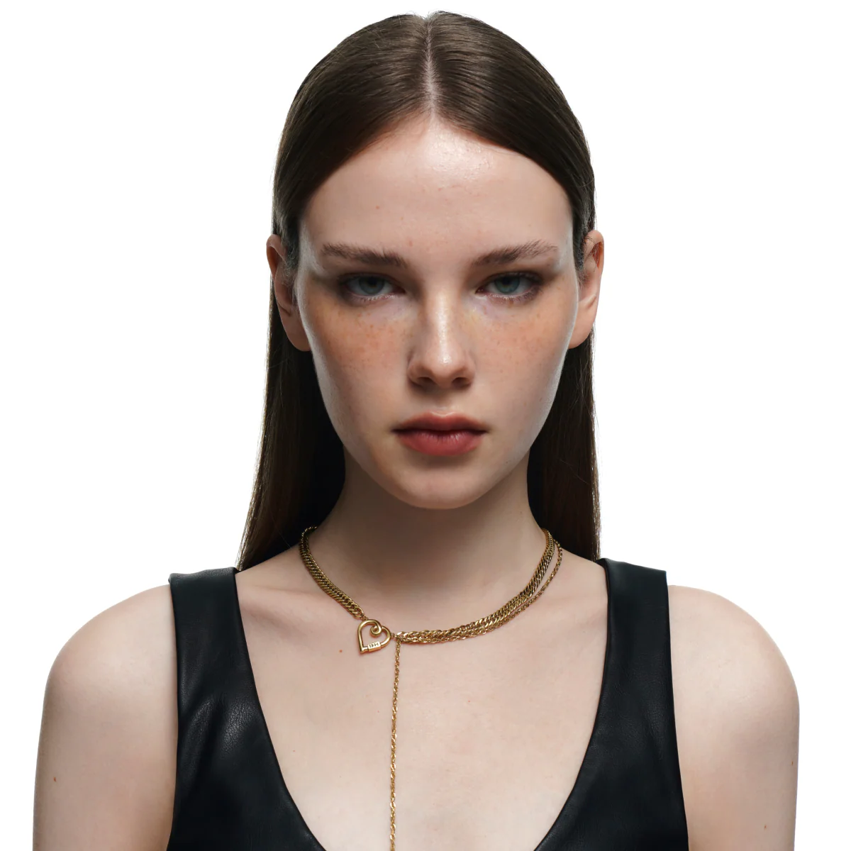 Heart Line Chain Necklace - Image 3