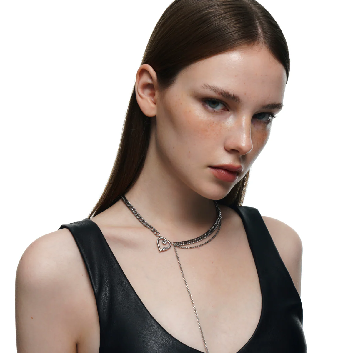 Heart Line Chain Necklace - Image 4