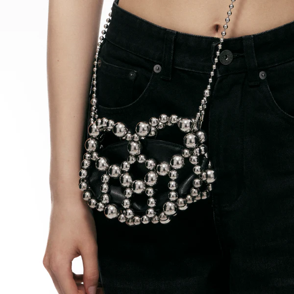 Heart Steel Ball Beaded Mini Bag - Image 3