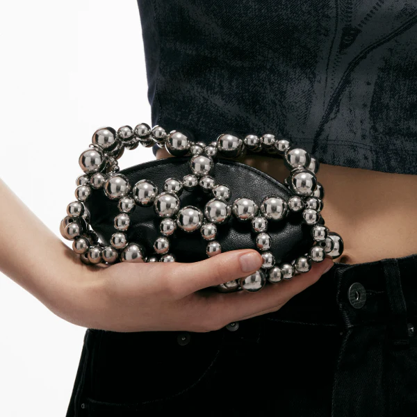 Heart Steel Ball Beaded Mini Bag - Image 4