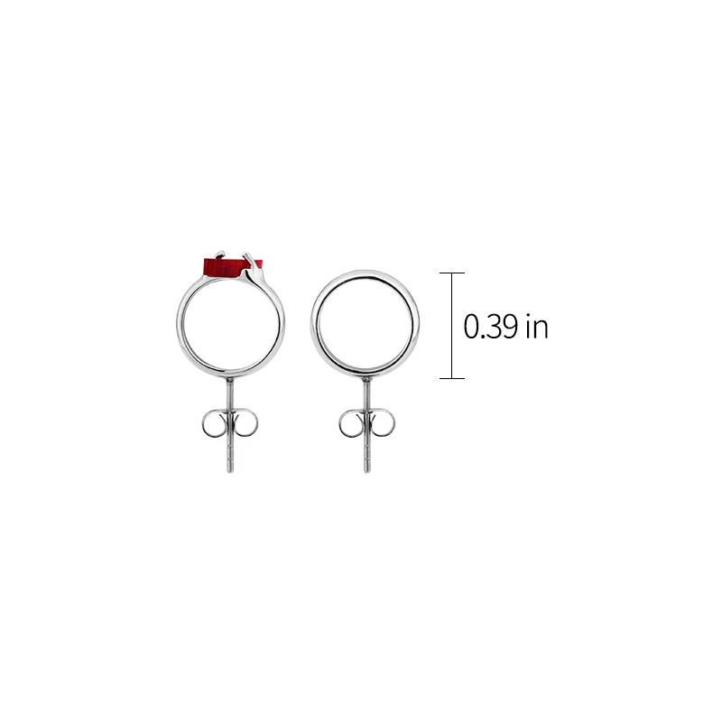 Killer Bunny Red Rabbit Eye Shape Decor Asymmetry Stud Earrings - Image 6