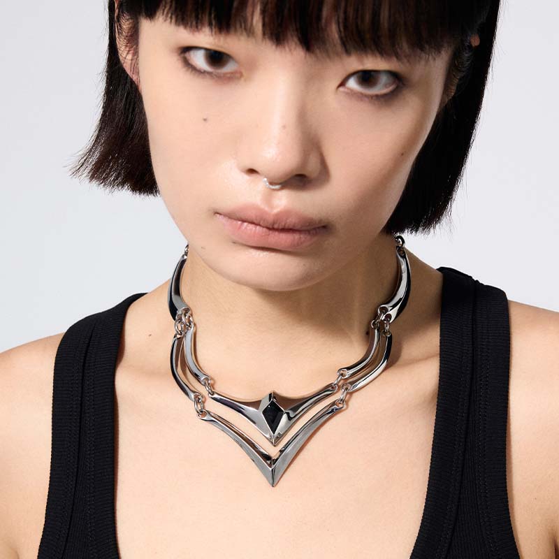 Knight Armor Double-Layer Necklace - Image 4