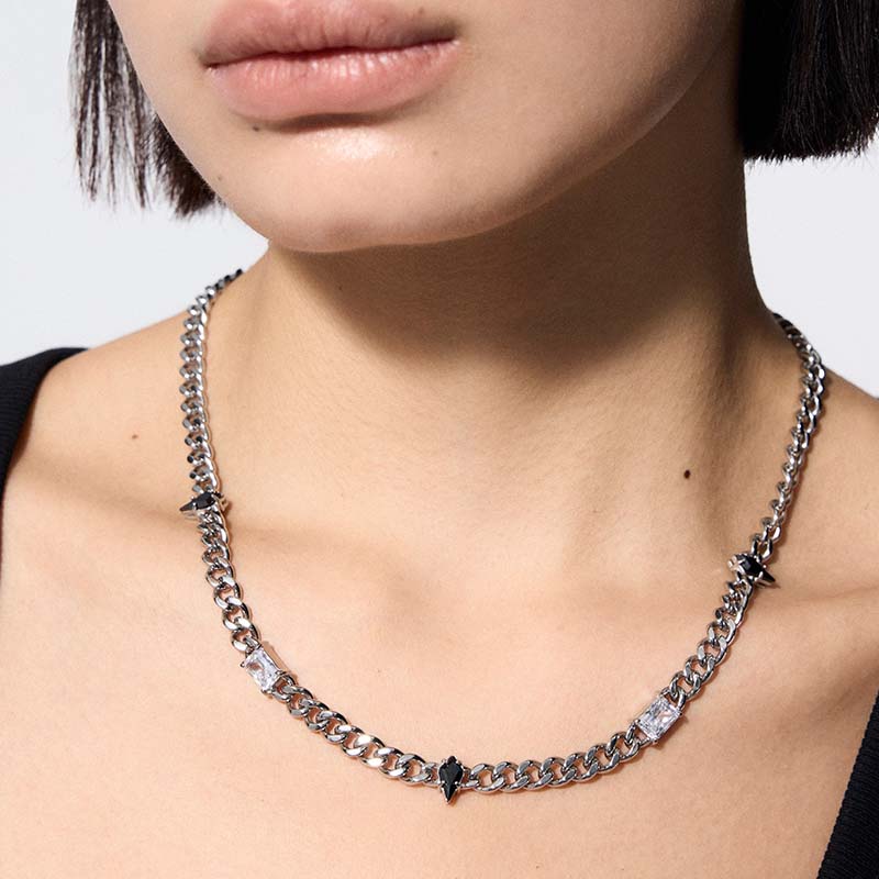 Knight Armor Irregular Zircon Necklace - Image 4