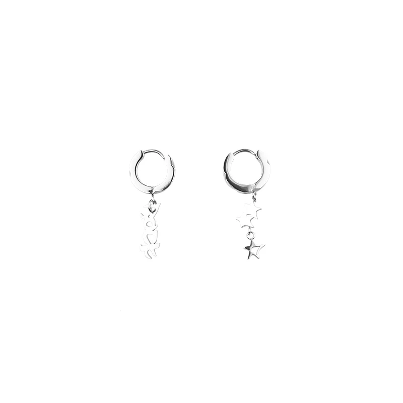 Latrinalia Rock Star Drop Charm Hoop Earrings - Image 7