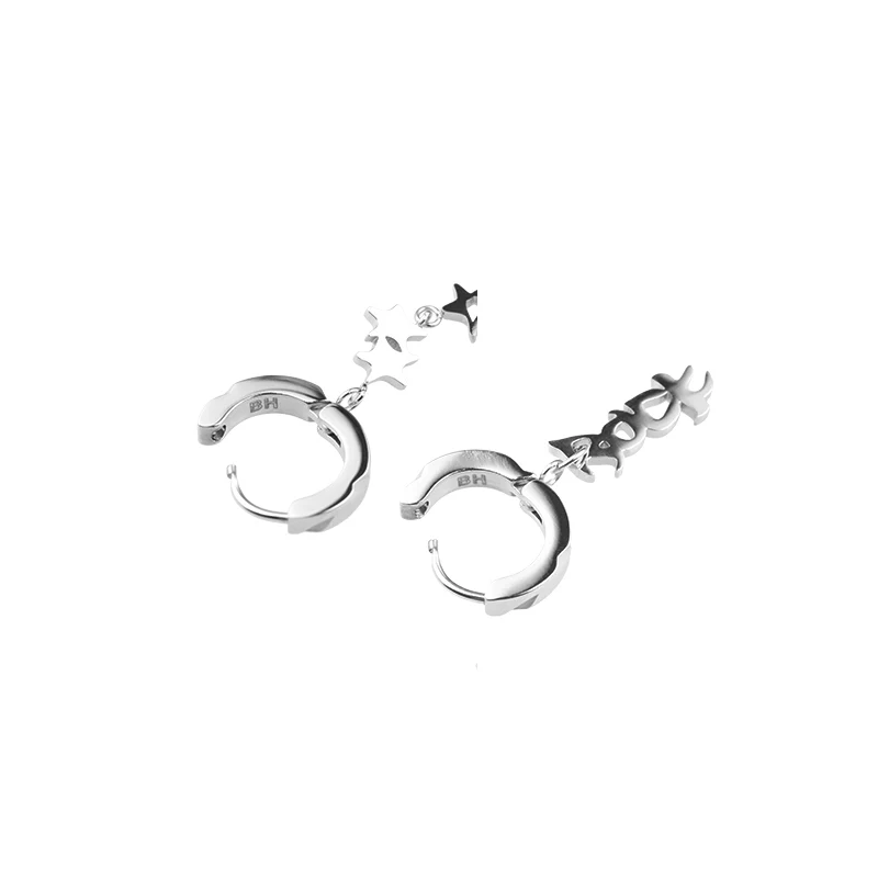 Latrinalia Rock Star Drop Charm Hoop Earrings - Image 8