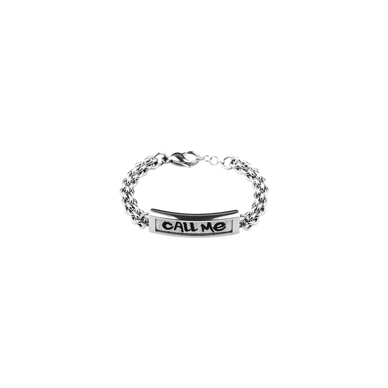 Latrinalia Woven Label "Call Me" Chain Bracelet - Image 3