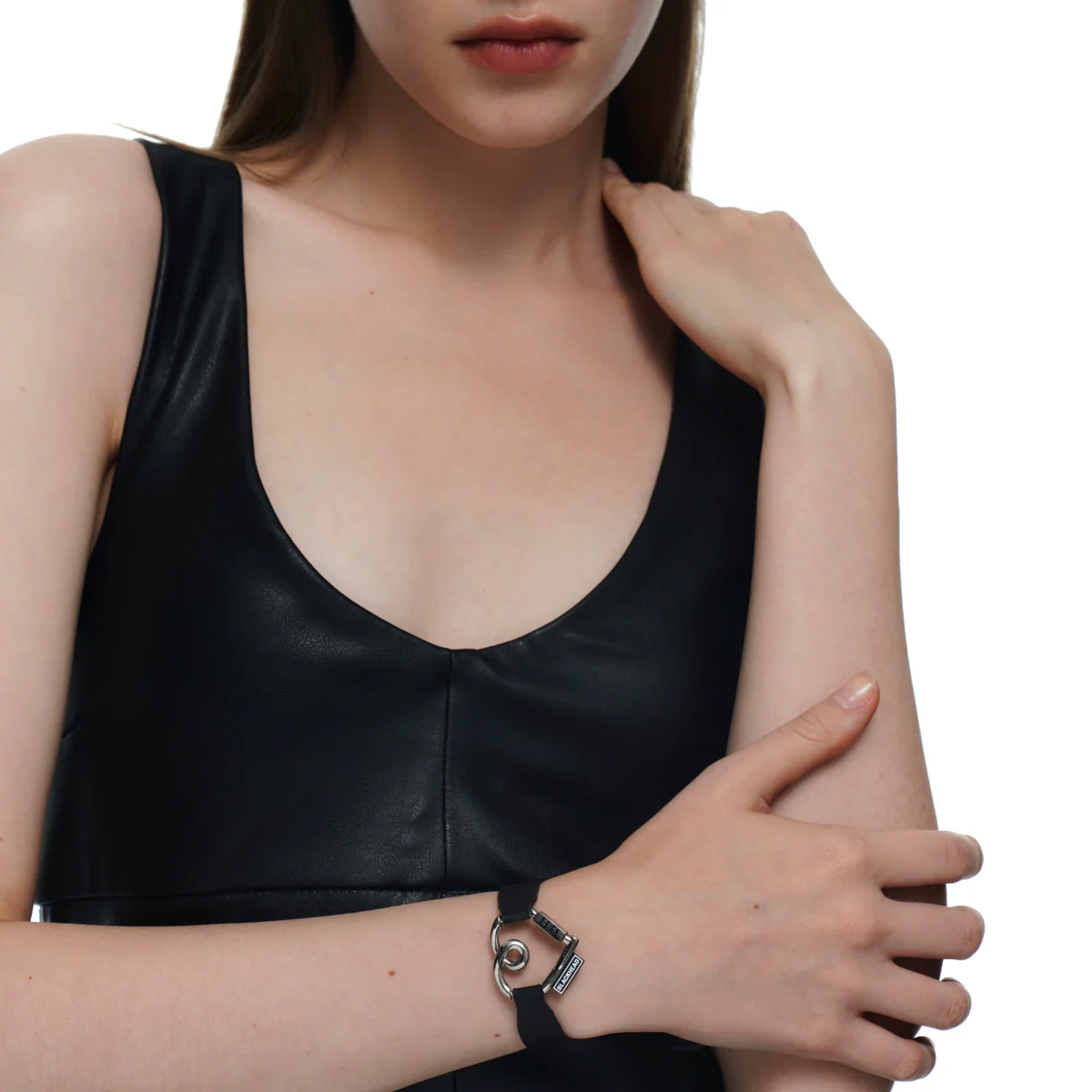 Logo Gel Label Heart Leather Bracelet - Image 5