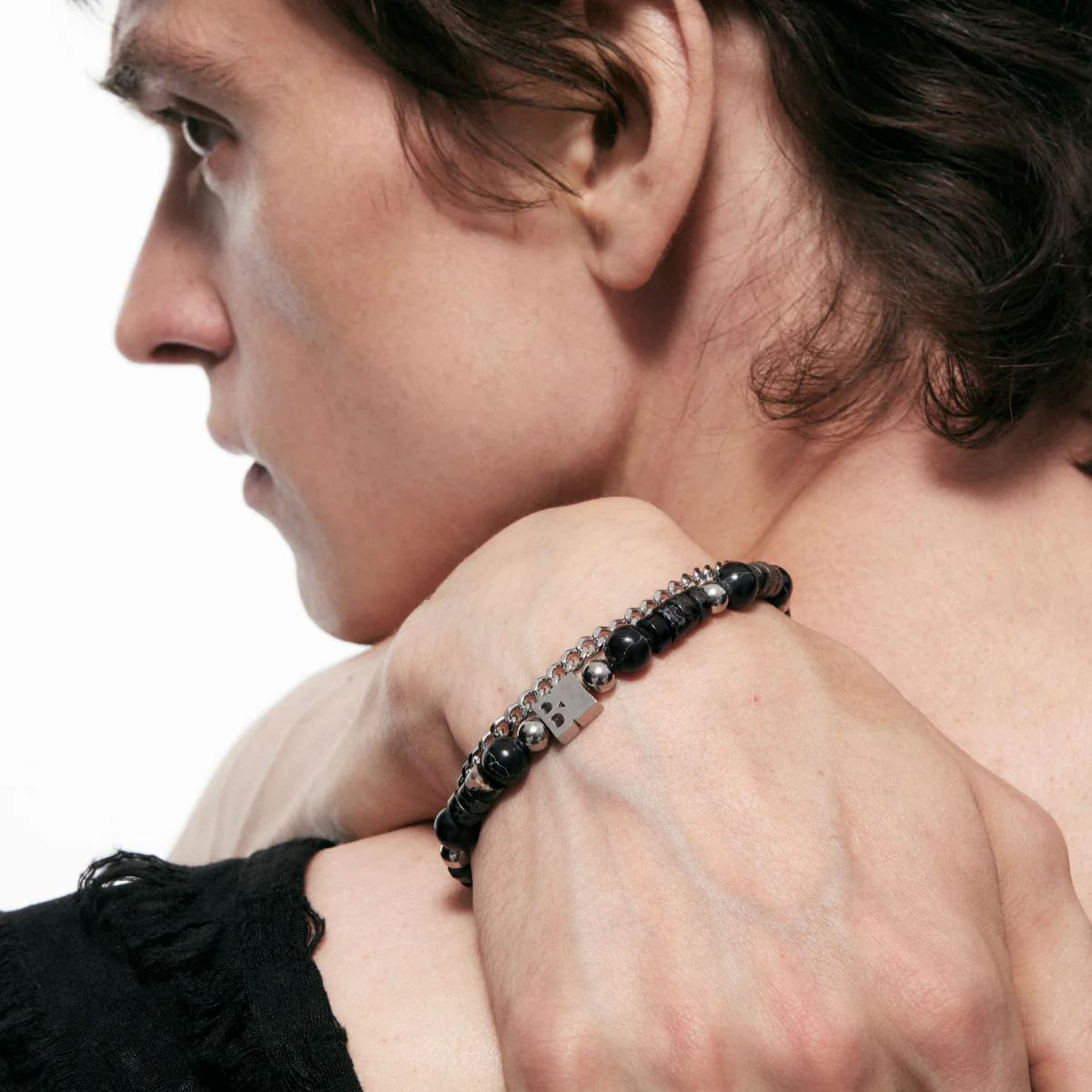 LOGO Tag Beaded Double-layer Bracelet - Image 5