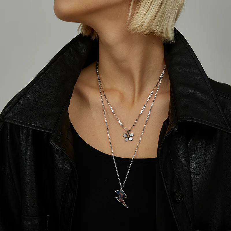 Mechanical Garden 2.0 Flowers Bicolor Necklace - Image 3