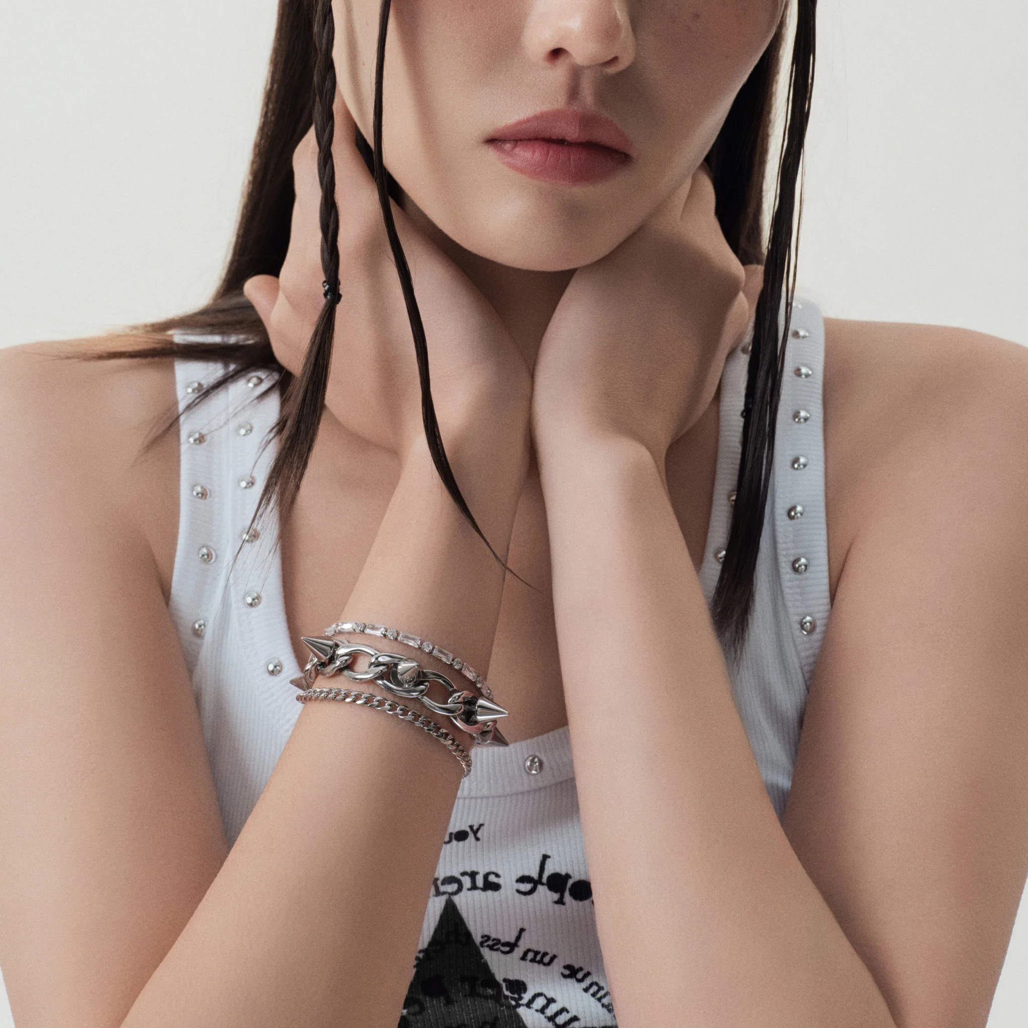 Multi-Layer Stud Chain Bracelet - Image 3