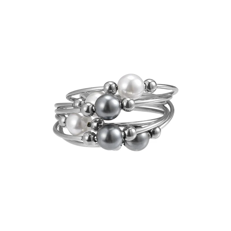 Multi-Ring Wrapped Gradient Pearl Ring - Image 2