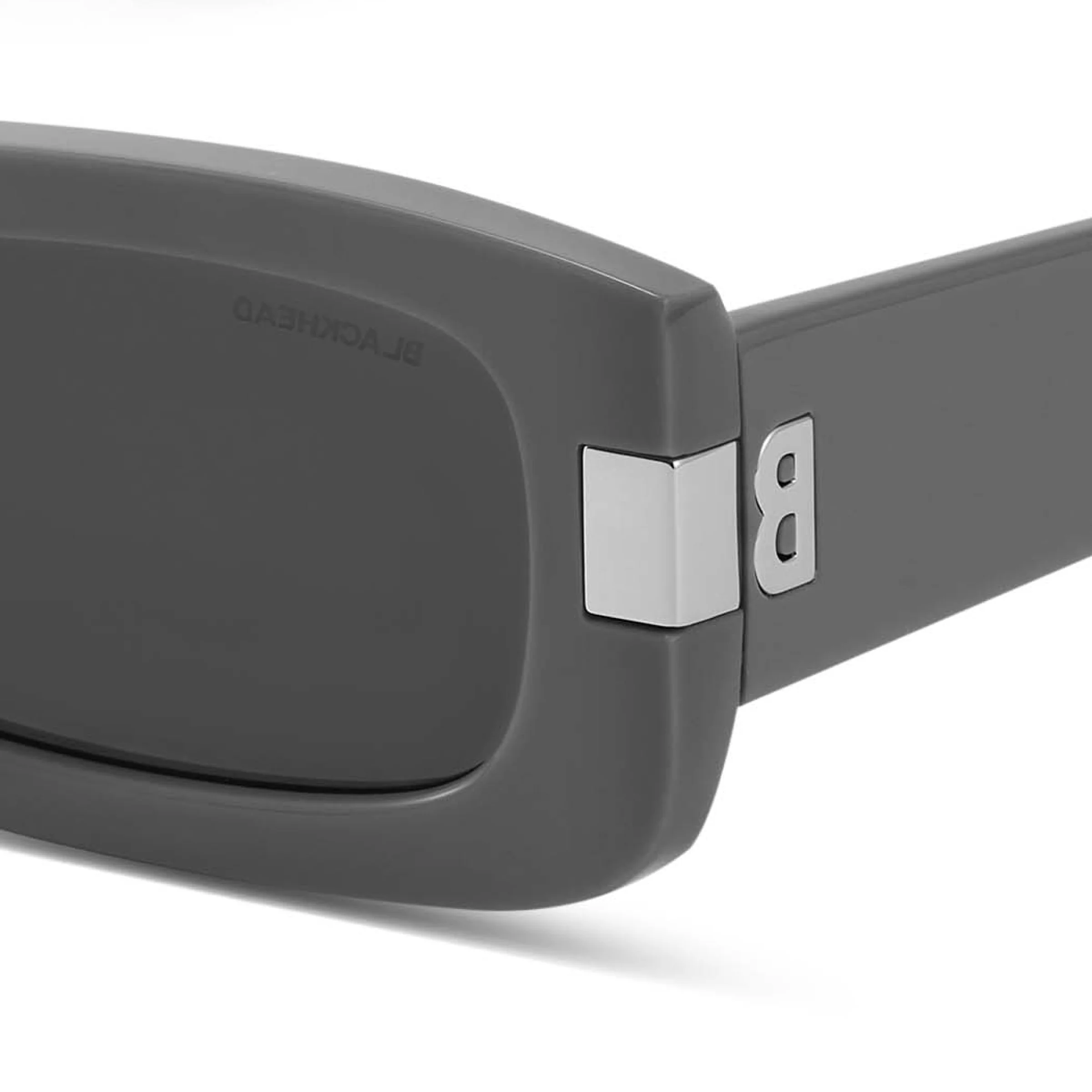 Narrow Frame B Square Sunglasses (Dark Grey) - Image 3