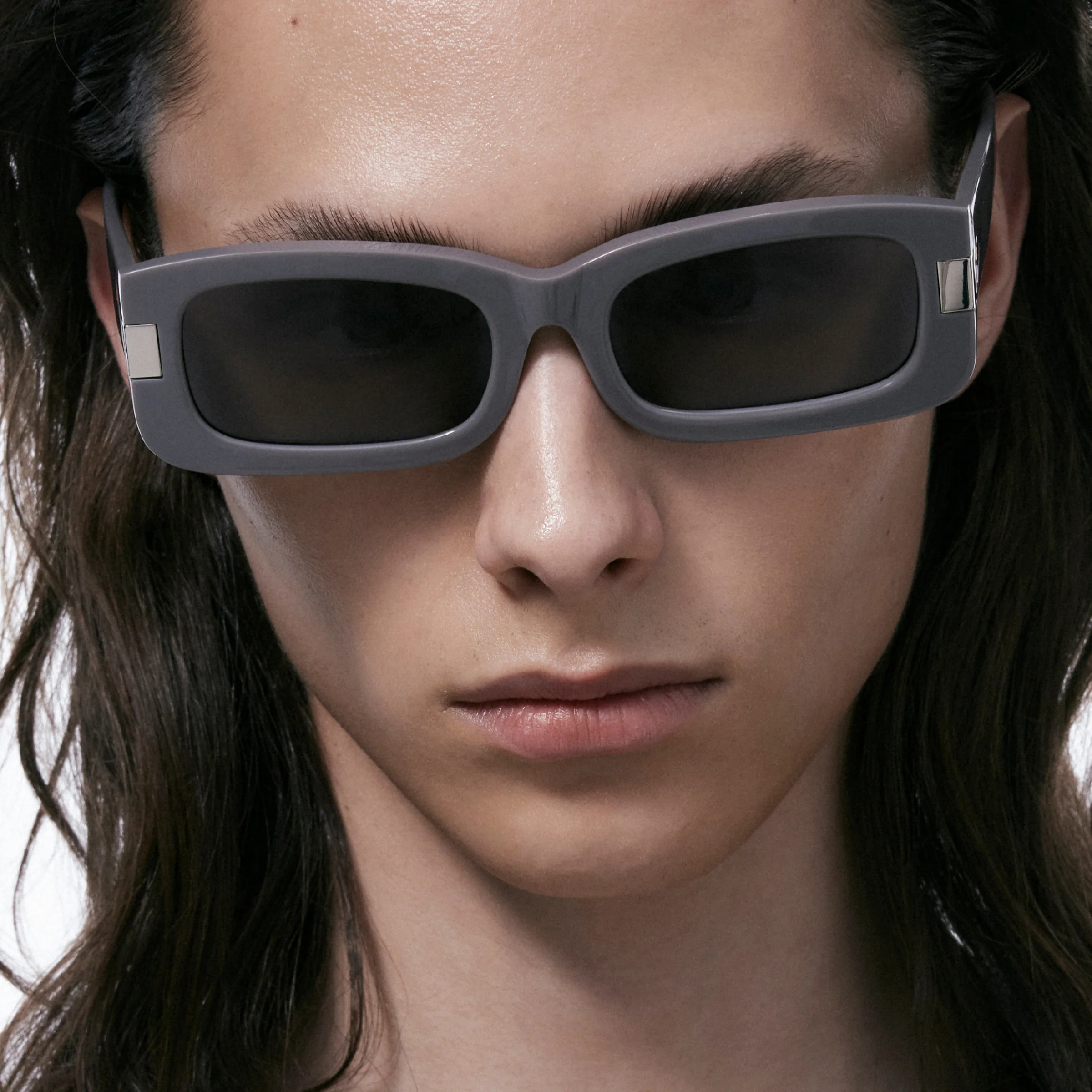 Narrow Frame B Square Sunglasses (Dark Grey) - Image 6