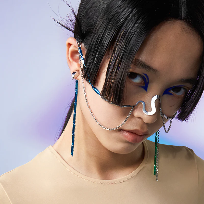 Neon Jungle Snake Decorative Face Jewelry/Earring Set - Image 5