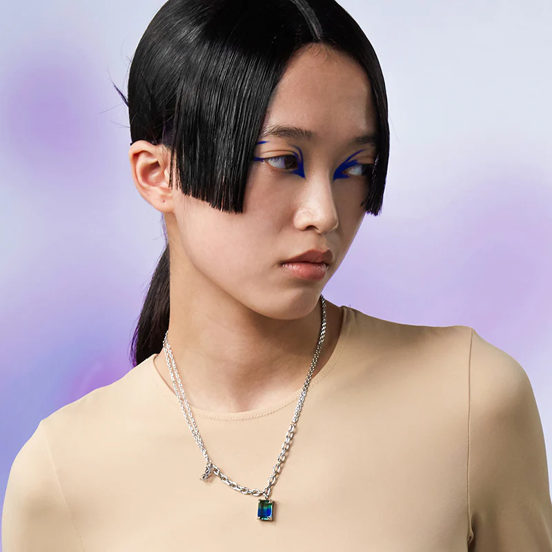 Neon Jungle Tourmaline Gemstone Charm Necklace - Image 3