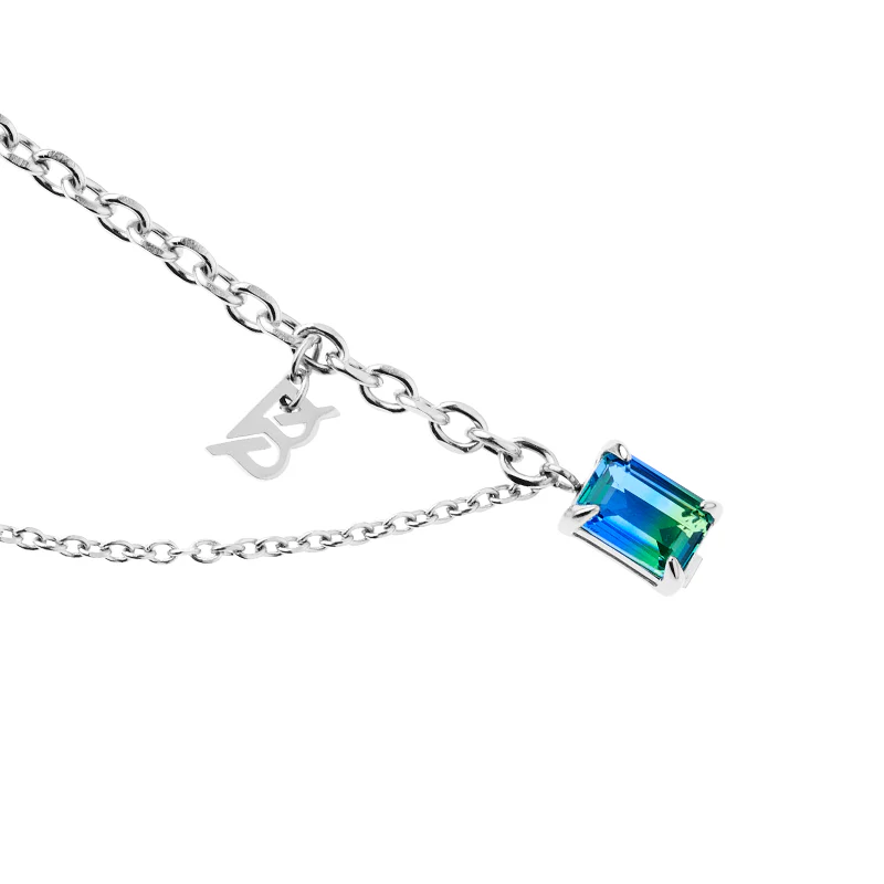 Neon Jungle Tourmaline Gemstone Double Shoelace Chain - Image 5
