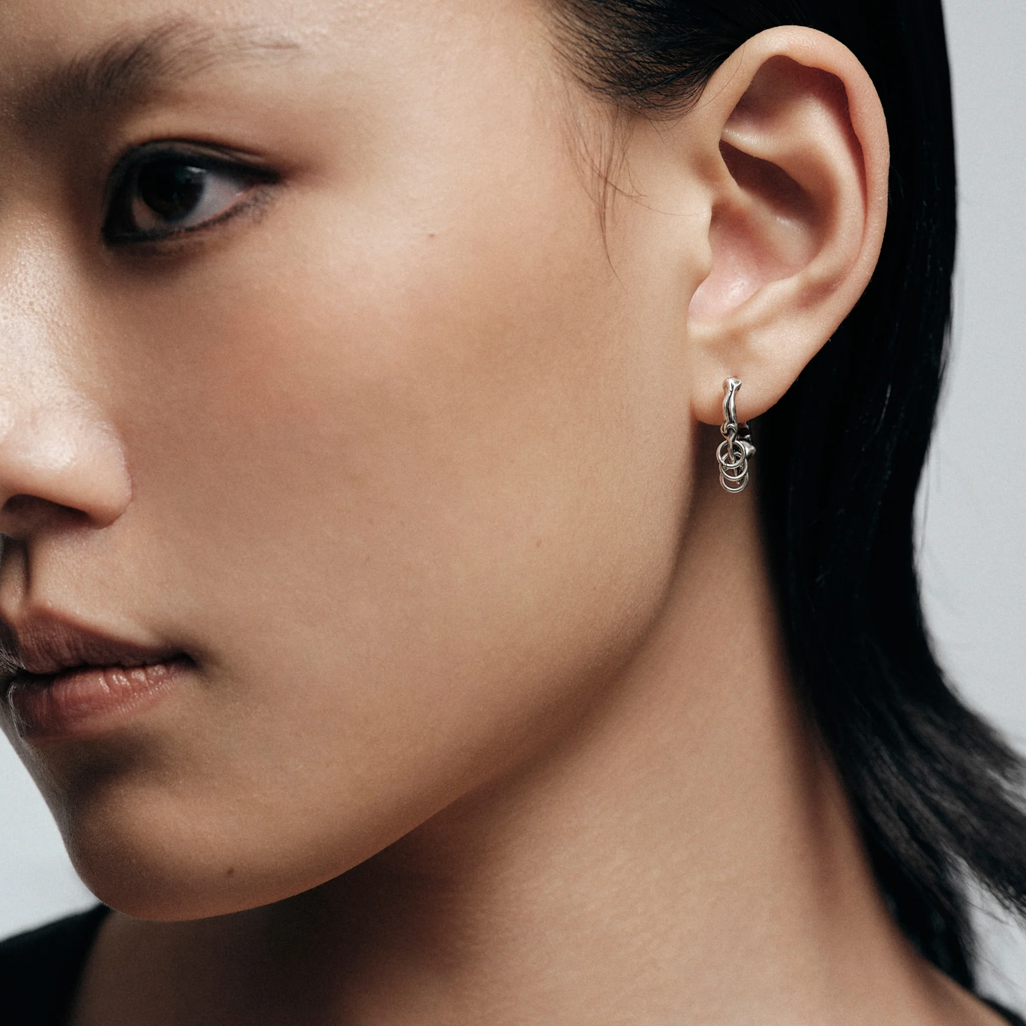 Night Cat Bone Joint Hoop Earring (Single) - Image 5