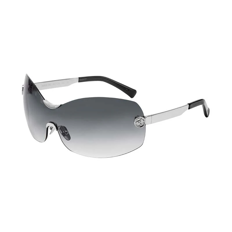 One-Piece Curved Shield Sunglasses - Image 2