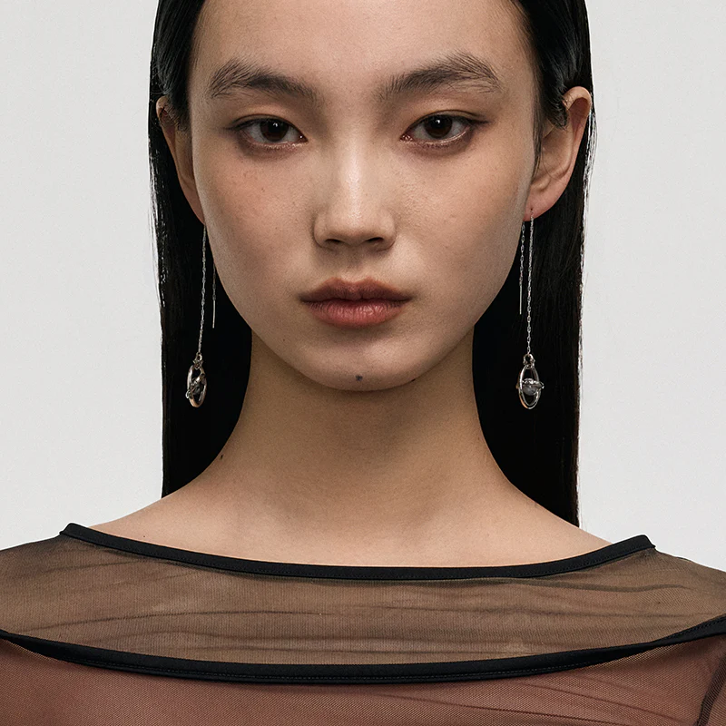 Orbiting Planet Drop Earrings - Image 3