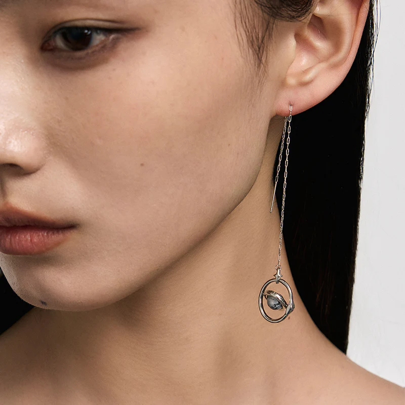Orbiting Planet Drop Earrings - Image 6
