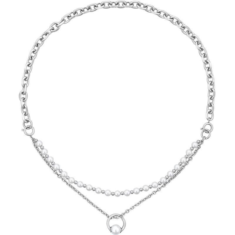 Pearl Piercing Ring Pendant Detachable Necklace/Bracelet - Image 3