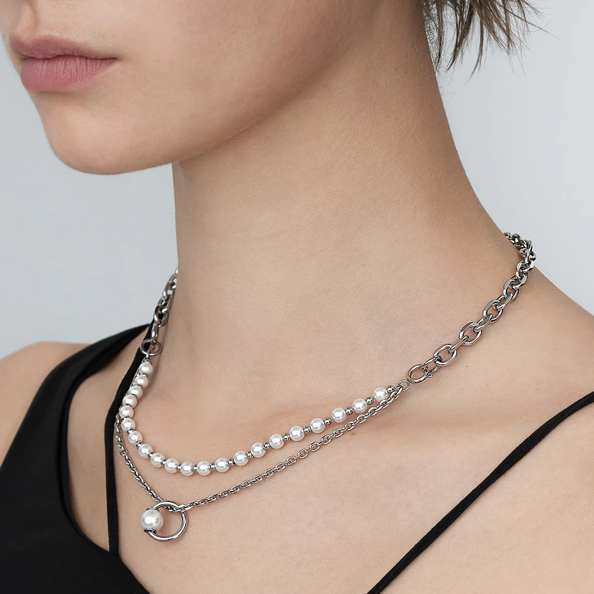 Pearl Piercing Ring Pendant Detachable Necklace/Bracelet - Image 4