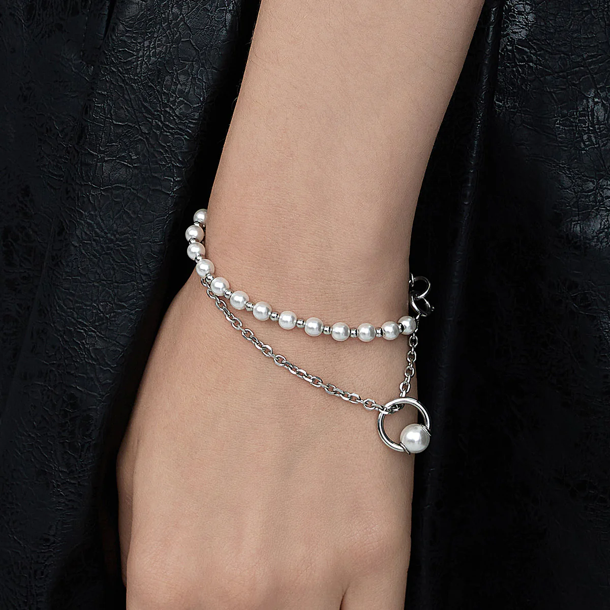 Pearl Piercing Ring Pendant Detachable Necklace/Bracelet - Image 5