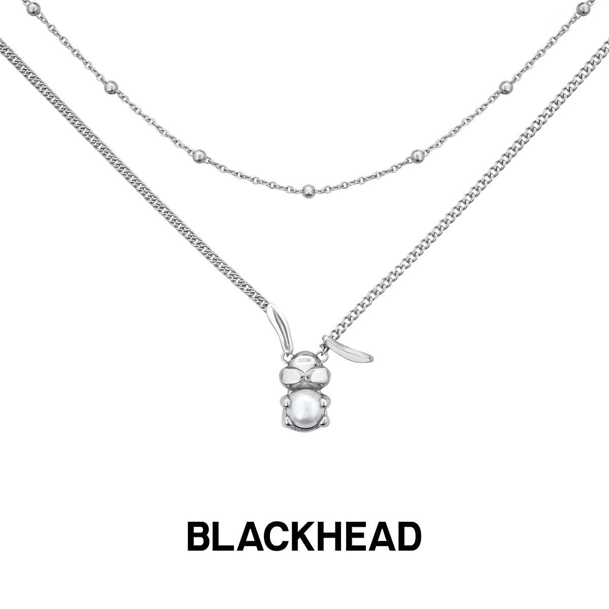 Pearl Rabbit Pendant Double Layer Sweater Chain - Image 5