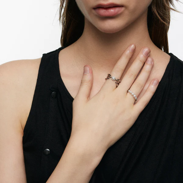 Pearl Stacking Ring Set - Image 2