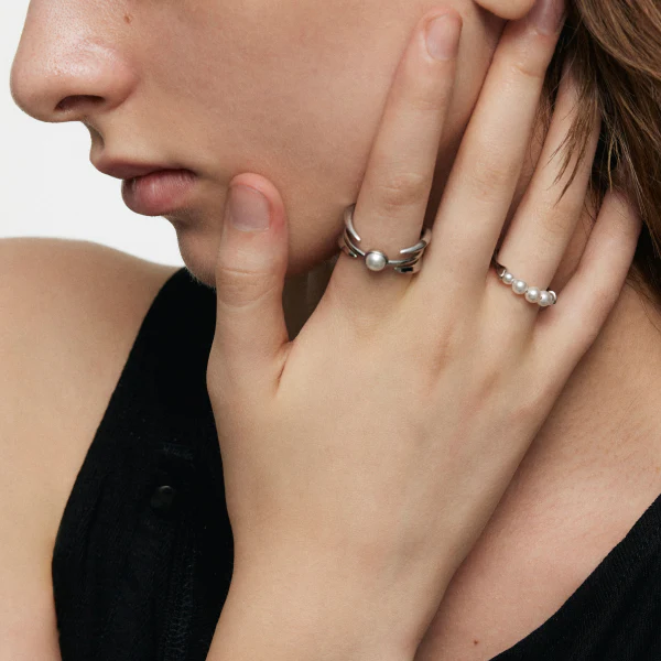 Pearl Stacking Ring Set - Image 5