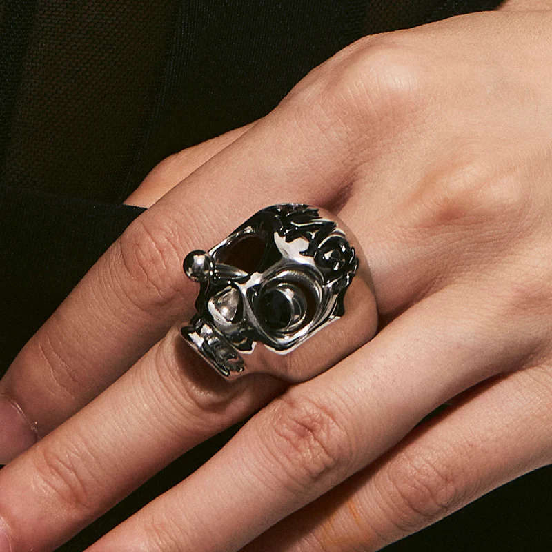 Pierced Siren Skull Ring - Image 5