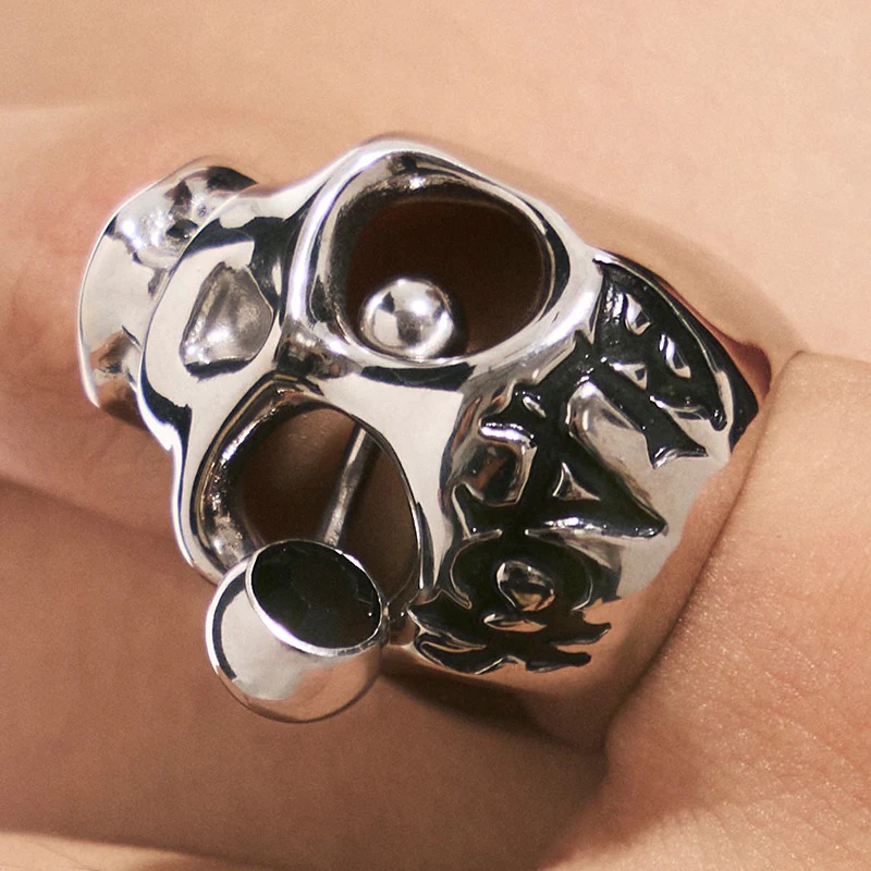 Pierced Siren Skull Ring - Image 6