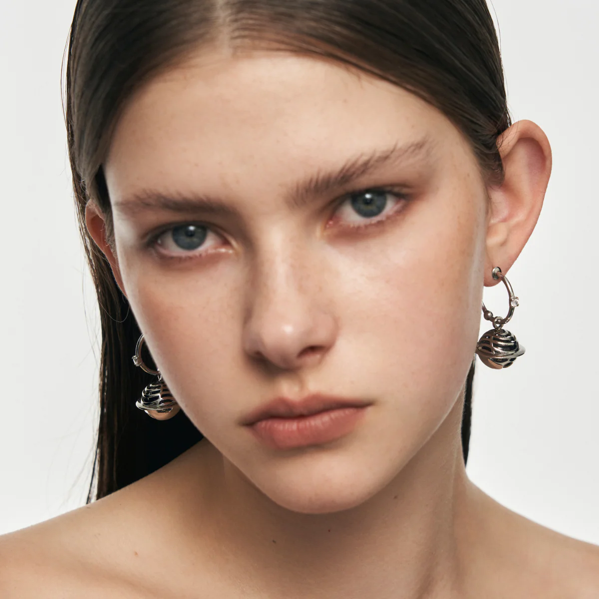 Planet Calling Jingle Bell Amethyst Drop Earrings - Image 4