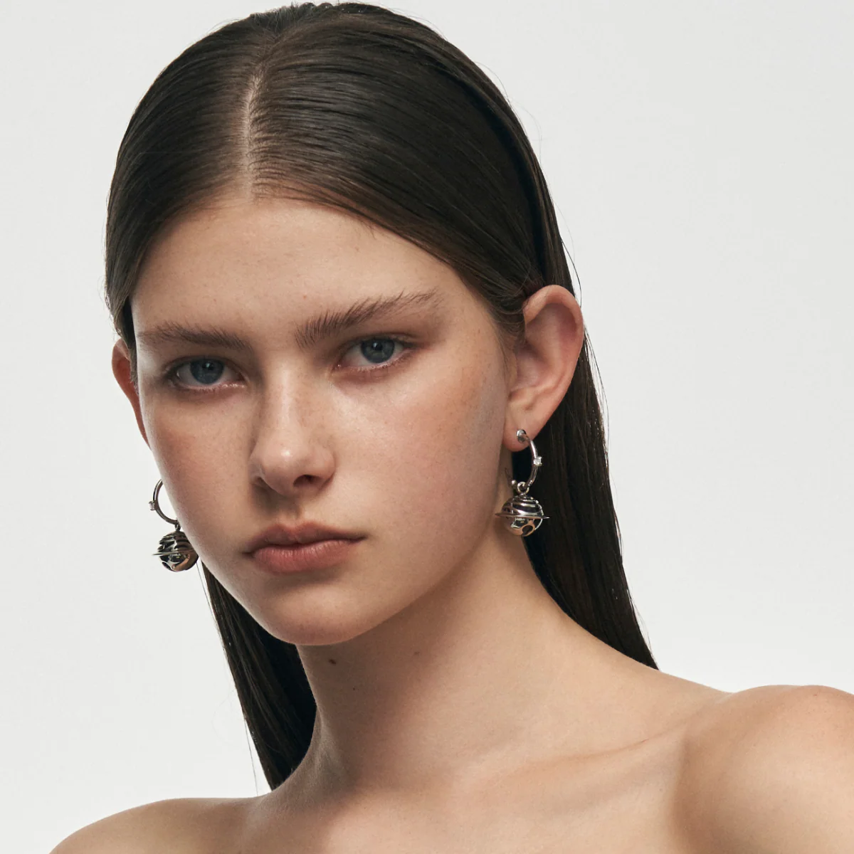 Planet Calling Jingle Bell Amethyst Drop Earrings - Image 5