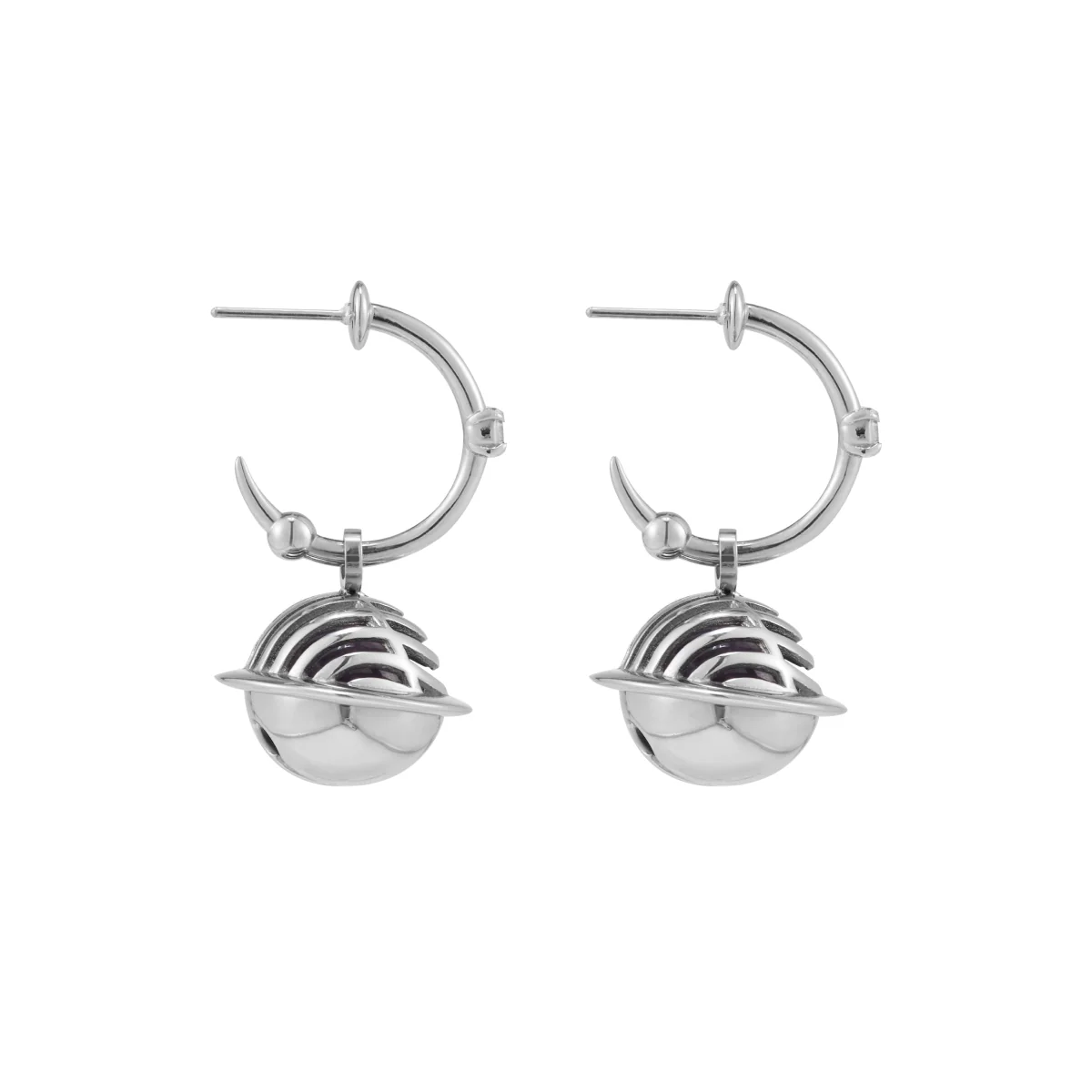 Planet Calling Jingle Bell Amethyst Drop Earrings - Image 6