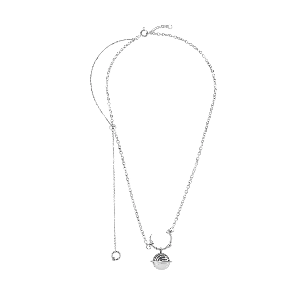 Planet Calling Jingle Bell Amethyst Pull-Adjustable Necklace - Image 6