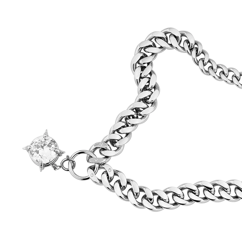 POSE Silver Crystal Chain Necklace - Image 5